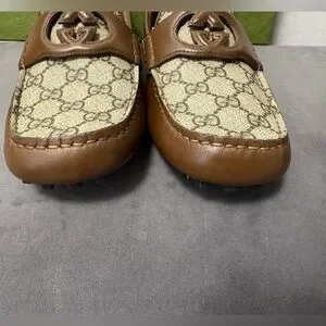 New Gucci GG  Interlocking Men\'s Loafer Brown Driver Leather Shoes Sz G8.5. $795 Gucci | Shoes | New Gucci Gg Interlocking Mens Loafer Brown  main image 3